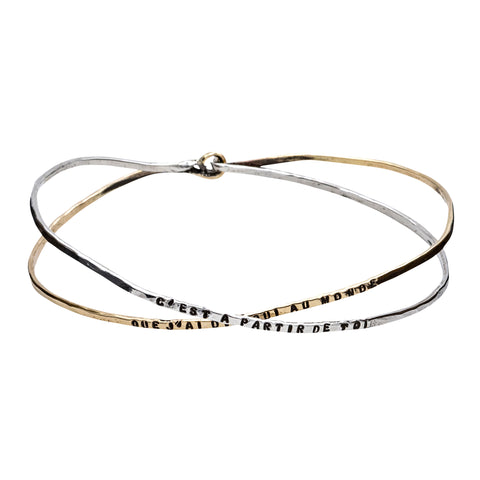 BRACELET "ELUARD" CROISE OR 9 CARATS