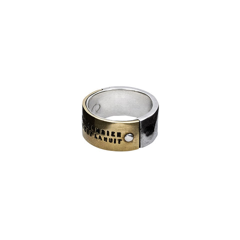 BAGUE RIVETEE « LA NUIT » LARGE OR 9 CARATS
