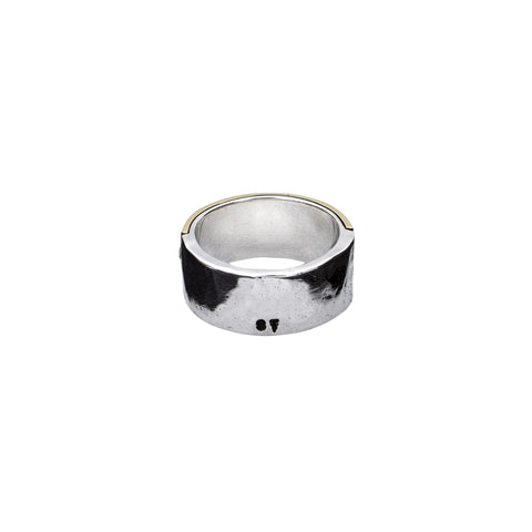 BAGUE RIVETEE « LA NUIT » LARGE OR 9 CARATS
