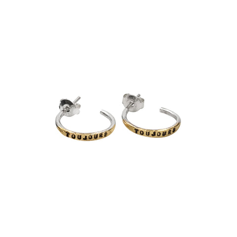 BOUCLES D'OREILLES "TOUJOURS" ARGENT & OR