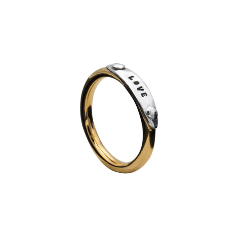 BAGUE RIVETÉE "LOVE" VERMEIL