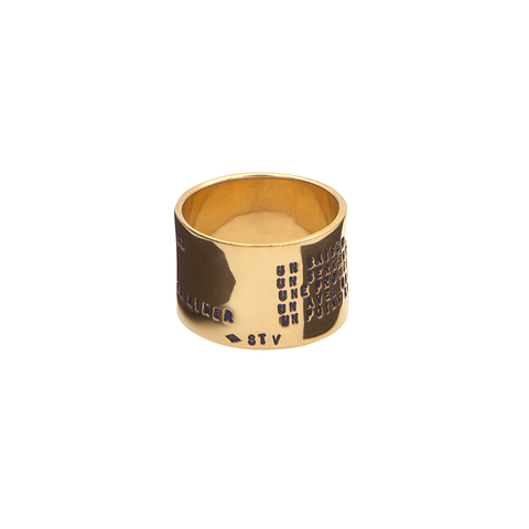 BAGUE EDMOND ROSTAND "UN BAISER" LARGE EN VERMEIL