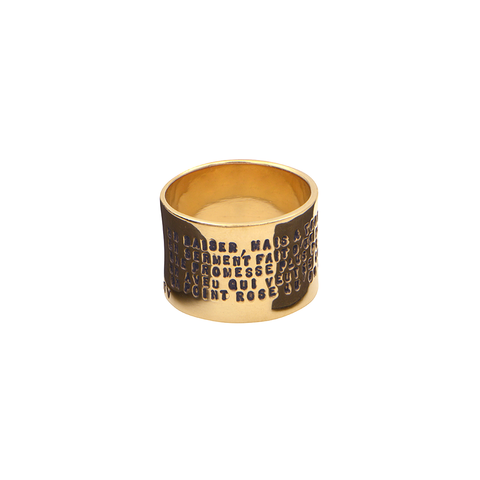 BAGUE EDMOND ROSTAND "UN BAISER" LARGE EN VERMEIL