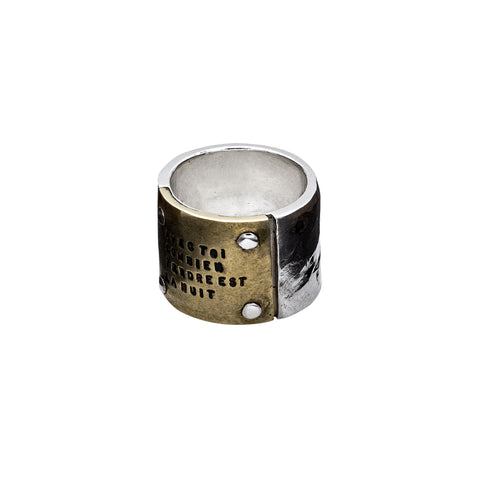 BAGUE 4 RIVETS « LA NUIT » OR 9 CARATS