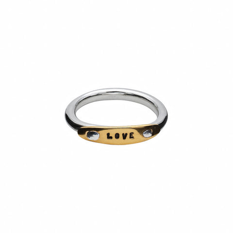 BAGUE RIVETÉE "LOVE" ARGENT