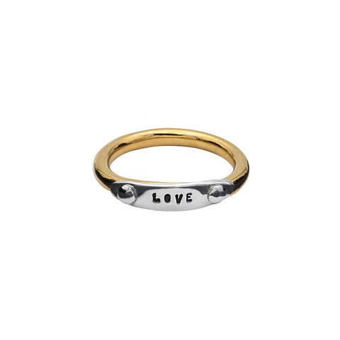 BAGUE RIVETÉE "LOVE" VERMEIL