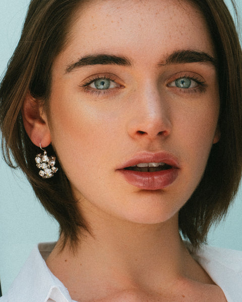 BOUCLES D'OREILLES MAILLE STRASS
