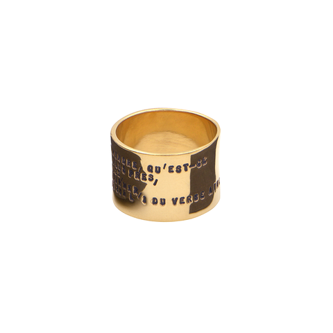 BAGUE EDMOND ROSTAND "UN BAISER" LARGE EN VERMEIL