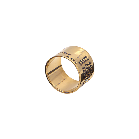 BAGUE EDMOND ROSTAND "UN BAISER" LARGE EN VERMEIL