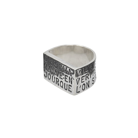 "MA VIE" LARGE SIGNET RING