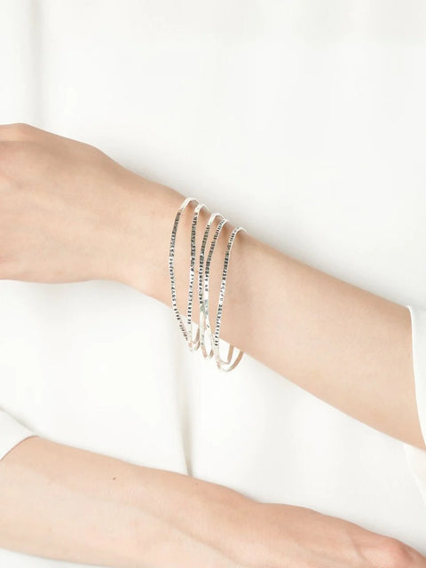 EDMOND ROSTAND "UN BAISER" 5 EXTRA THIN ROWS BRACELET